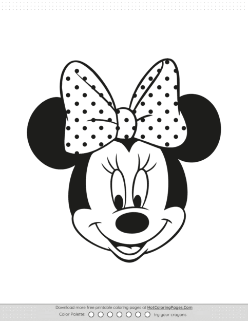 Minnie Mouse Head Coloring Page