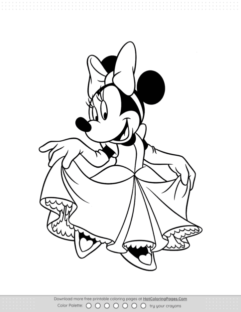Minnie The Princess Coloring Page