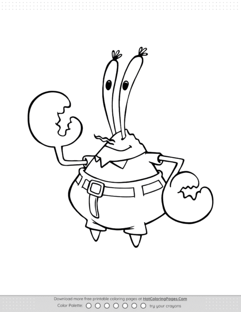 Mr Krabs Colouring Sheet