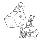 Mr Krabs and Pearl Sad Coloring Page 37 Mr Krabs and Pearl Sad Coloring Page