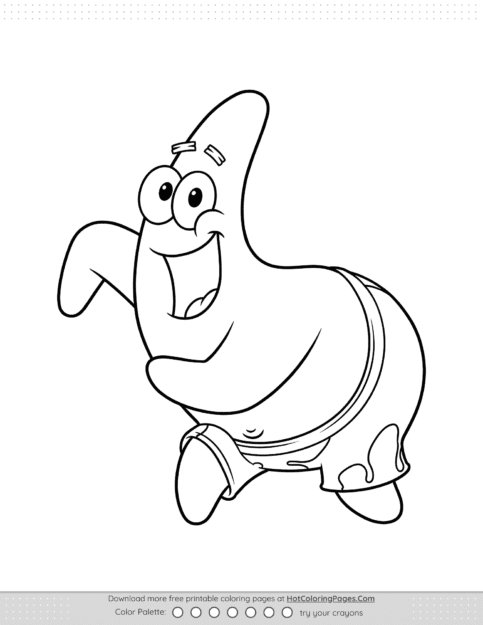 Patrick Dancing Coloring Page