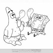 Patrick and SpongeBob Pdf Colouring Page 13 Patrick and SpongeBob Pdf Colouring Page