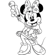 Pop Star Minnie Coloring Page 1 Pop Star Minnie Coloring Page
