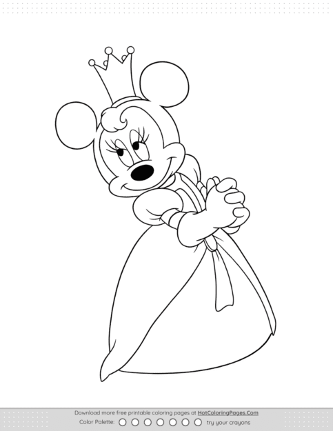 Princess Minnie Mouse Coloring Page
