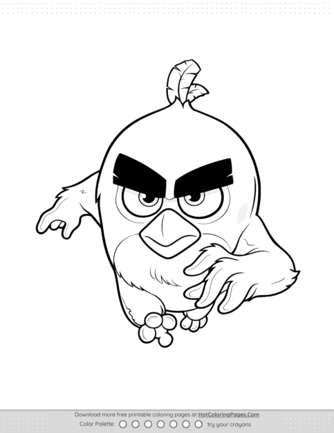 Red from Angry Birds Coloring Pages