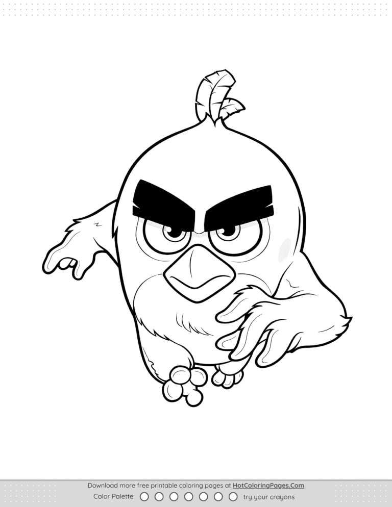Red from Angry Birds Coloring Pages 2 Red from Angry Birds Coloring Pages