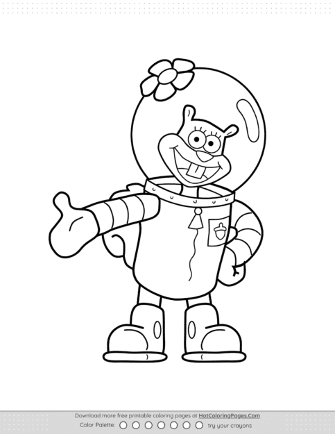 Sandy Cheeks Coloring Pages