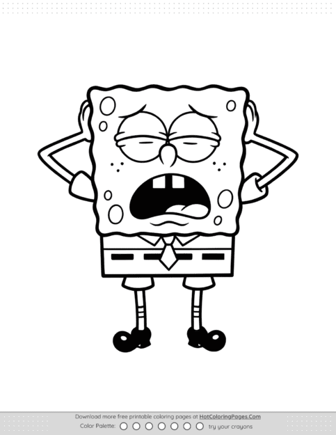 SpongeBob Headache Coloring Page