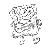 SpongeBob Playing Ukulele Coloring Page 47 SpongeBob Playing Ukulele Coloring Page