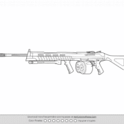Valorant Ares Weapon Skin Outline