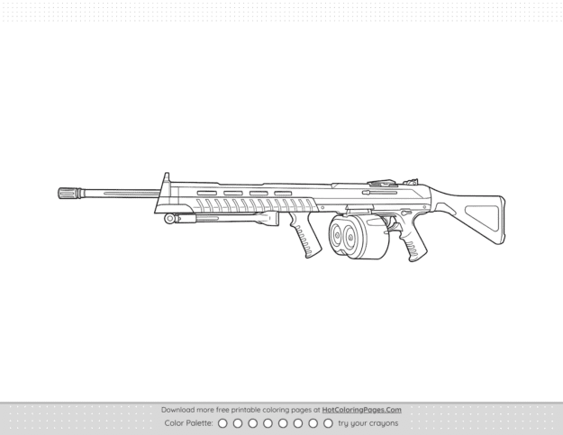 Valorant Ares Weapon Skin Outline