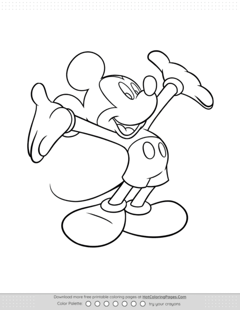 Welcoming Mickey Mouse Coloring Page